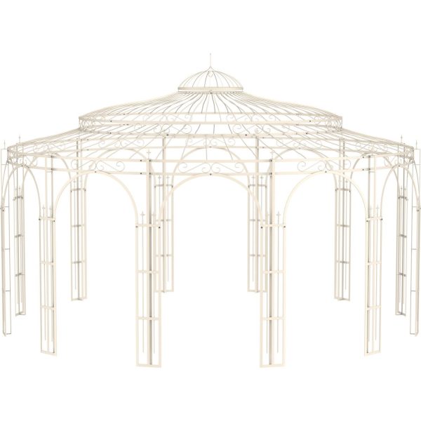 Eleo Pavillon Toskana 340 cm x Ø 550 cm Pulverbeschichtet Weiß