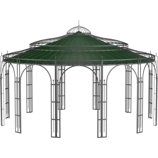 Eleo Sonnensegel Toskana Ø 550 cm für Pavillon Toskana Dunkelgrün