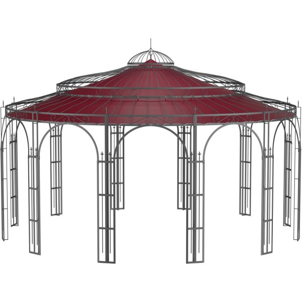 Eleo Sonnensegel Toskana Ø 550 cm für Pavillon Toskana Weinrot