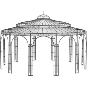 Eleo Sonnensegel Toskana Ø 550 cm für Pavillon Toskana Lichtgrau