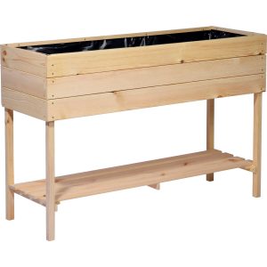 Hochbeet mit Ablagefläche Pflanzkasten inkl. Pflanzfolie 117 x 40 x 78 cm FSC®