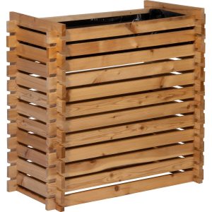 Hochbeet m. Stecksystem Pflanzkasten Natur inkl. Pflanzfolie 79 x 39 x 79cm FSC®