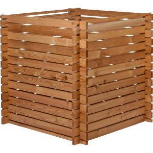 Quadratischer Holz-Komposter Lärchi Kompostbehälter mit Stecksystem FSC®