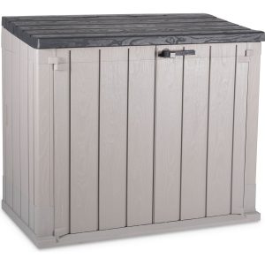 Mülltonnenbox aus Kunststoff Taupe/Dunkelgrau 2 x 120 l