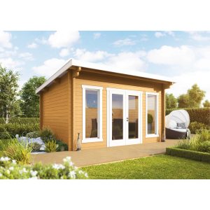 Wolff Finnhaus Holz-Gartenhaus/Gerätehaus Trondheim 44-B XL Natur geölt BxT: 400 x 450 cm