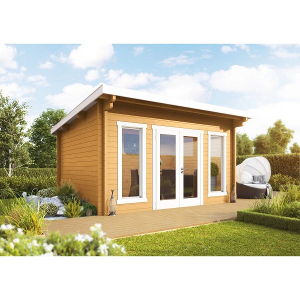 Wolff Finnhaus Holz-Gartenhaus/Gerätehaus Trondheim 44-D XL Natur geölt BxT: 490 x 450 cm