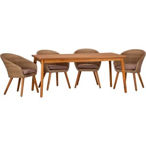 Acamp Set 4x Armsessel Atacama 1x Tisch Atacama 180 cm x 90 cm Teak