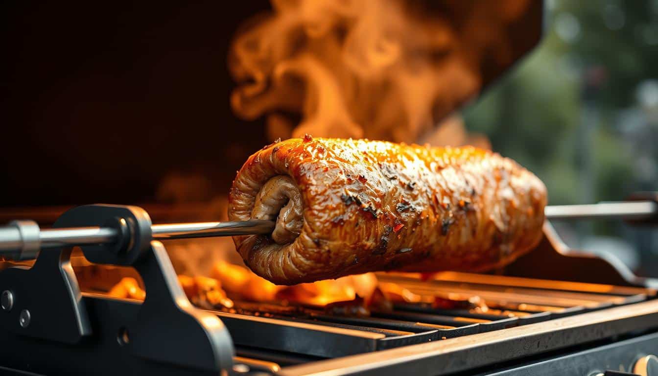 rollbraten grillen drehspieß gasgrill wie lange