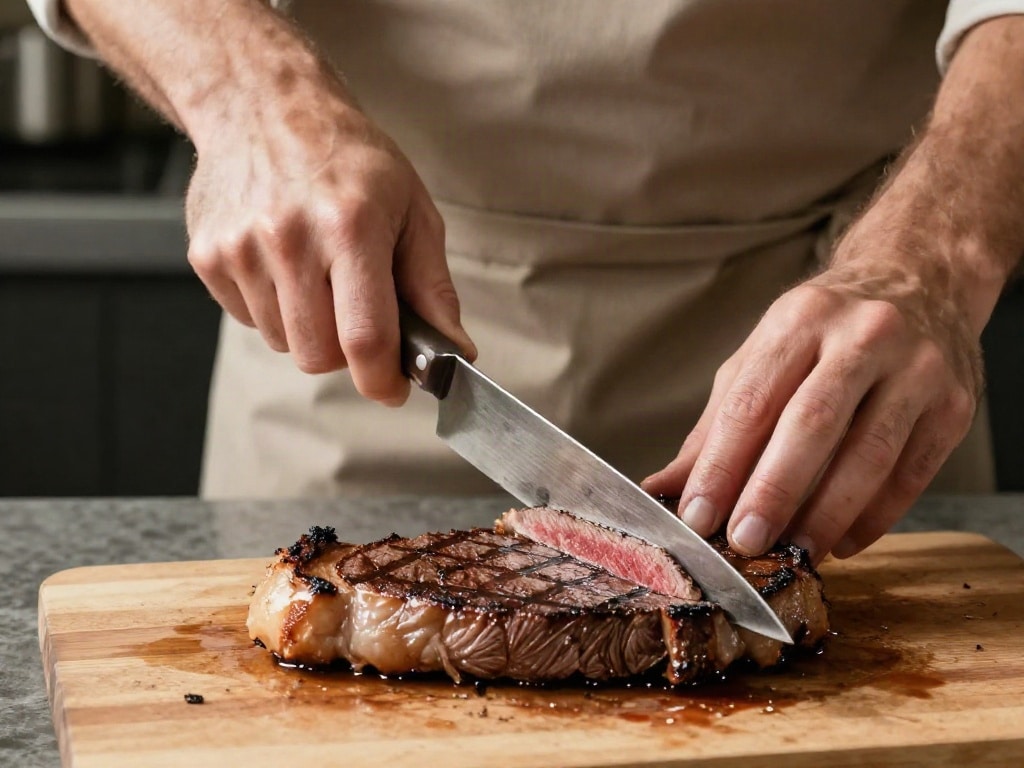 Fleisch gegen Faser schneiden