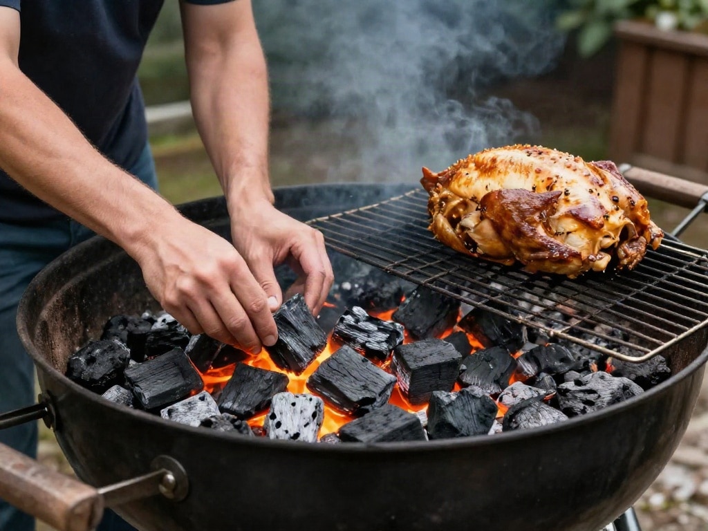 Grill indirekte Hitze Holzkohle