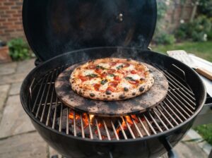 Pizza auf Pizzastein grillen